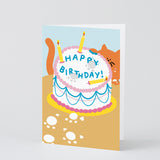 Happy Birthday Cat Paw In The Cake