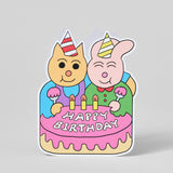 Happy Birthday Friends and Cake