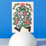 Happy Xmas Tree Embossed Card
