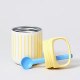 Chako Lab Bao Bao Insulated Cup White/Yellow Stripe