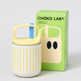 Chako Lab Bao Bao Insulated Cup White/Yellow Stripe