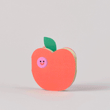 gif of fold out card, showing red apple and pink work with green inside saying happy birthday