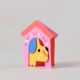Dog In House Fold Out Card