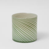 Large Spiral Glass Planter Green