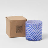 Medium Spiral Glass Planter Blue
