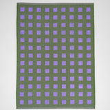 Squares Olive/Lilac Cotton Tea Towel