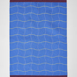 Wave Grid Blue Cotton Tea Towel