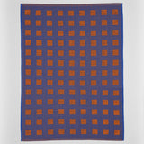 Squares Burgundy/Blue Cotton Tea Towel