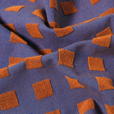 Squares Burgundy/Blue Cotton Tea Towel