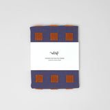 Squares Burgundy/Blue Cotton Tea Towel