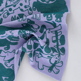 Dogs Day Out Lilac/Green Cotton Tea Towel