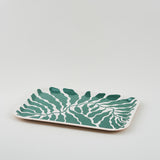 Leaves Green Rectangle Serving Tray