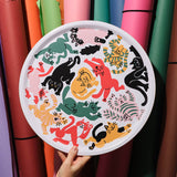 Cats Round Art Serving Tray