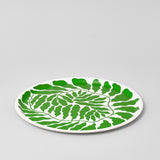 Leaves Spring Green Round Serving Tray