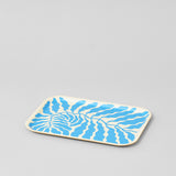 Leaves Sky Blue Small Rectangle Serving Tray