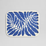 Leaves Deep Blue Rectangle Serving Tray