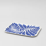 Leaves Deep Blue Rectangle Serving Tray
