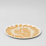 Leaves Yellow Round Serving Tray