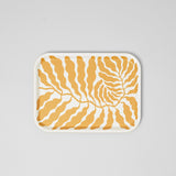 Leaves Yellow Small Rectangle Serving Tray