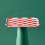 Red Blur Check Small Rectangle Tray
