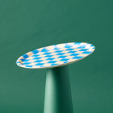 Blue Blur Check Mini Round Tray