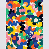 flat sheet of the close up detail of Abstract floral multi coloured Micke Lindebergh wrapping paper