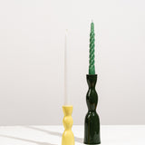 Dark Green Tall Wave Candleholder