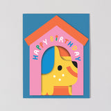 Dog In House Fold Out Card