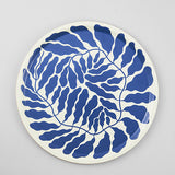 Leaves Deep Blue Round Serving Tray