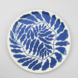Leaves Deep Blue Round Serving Tray