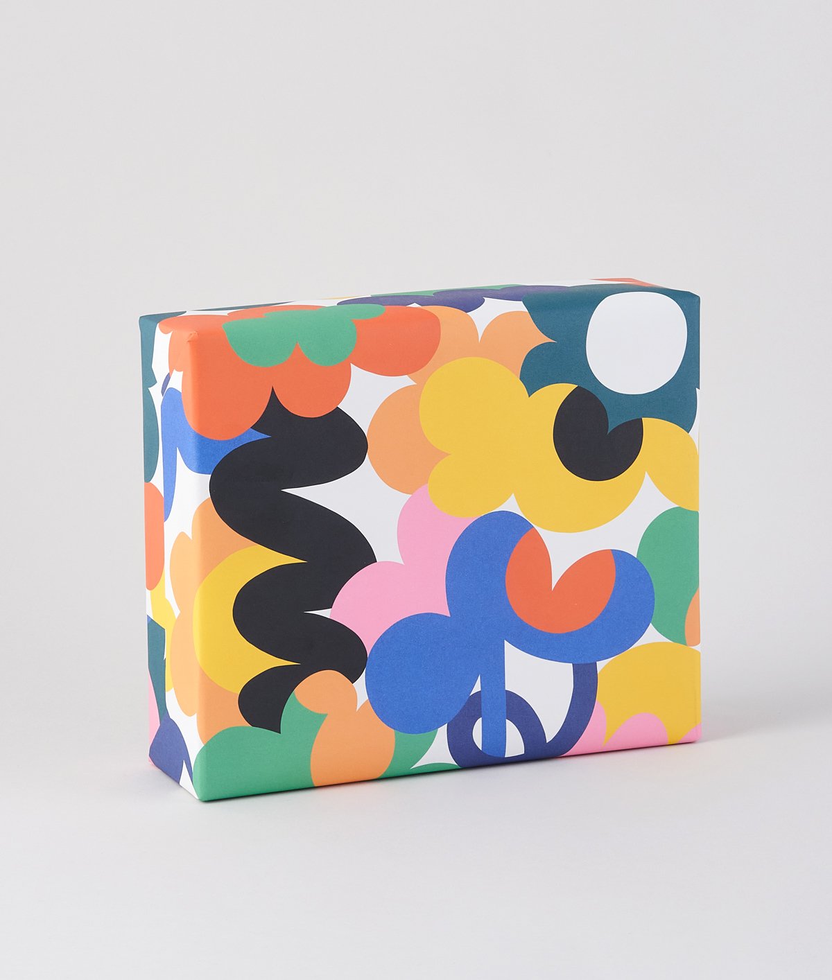 Abstract floral mutlcoloured Micke Lindebergh wrapping paper wrapped present