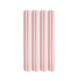 Stripe Dinner Candles - Peachy Pink / White