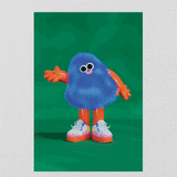 Fuzzy Sticker Card