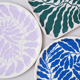 Leaves Lilac Round Serving Tray