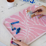 Pink Leaves Rectangle Serving Tray