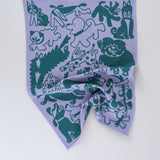 Dogs Day Out Lilac/Green Cotton Tea Towel