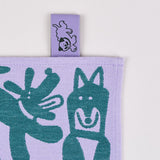 Dogs Day Out Lilac/Green Cotton Tea Towel