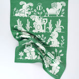 Garden Rabbits Cotton Tea Towel