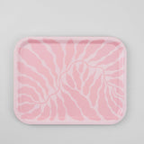Pink Leaves Rectangle Serving Tray