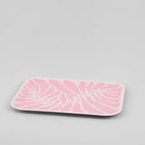 Pink Leaves Rectangle Serving Tray