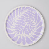 Leaves Lilac Round Serving Tray
