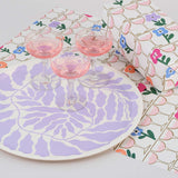 Leaves Lilac Round Serving Tray