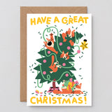Great Christmas Cats Embossed Card
