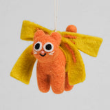Bonnie, Cat with Ribbon Felt Hanging Decoration