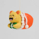 Misty, Cat in Santa Sack Felt Hanging Decoration