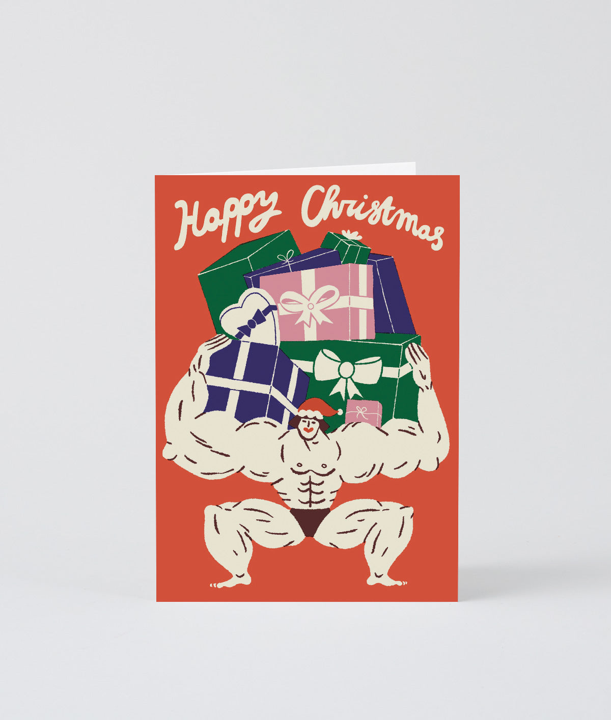 Happy Christmas Muscle Man Christmas Card