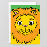 Lion Big Mouth Fold Out Kids Birthday Card