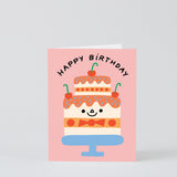 Happy Birthday Cake & Cherries
