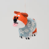 Suki, Dog in a Snowflake Jumper Felt Hanging Decoration