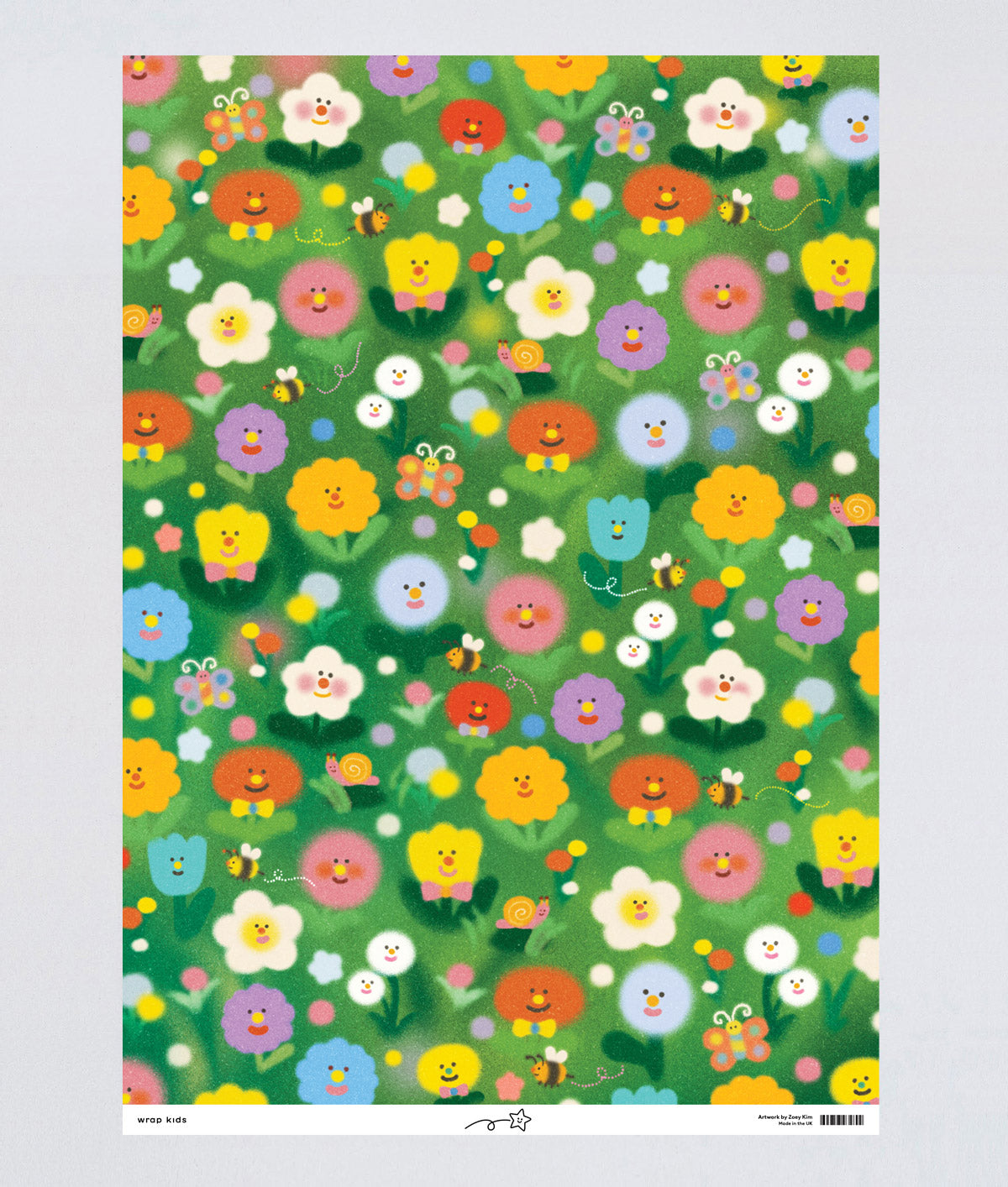 Busy Garden Kids Wrapping Paper